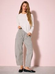 Ecru Heart Polka Dots Soft Touch Crew Neck Cotton Rich Jumper - Image 2 of 9