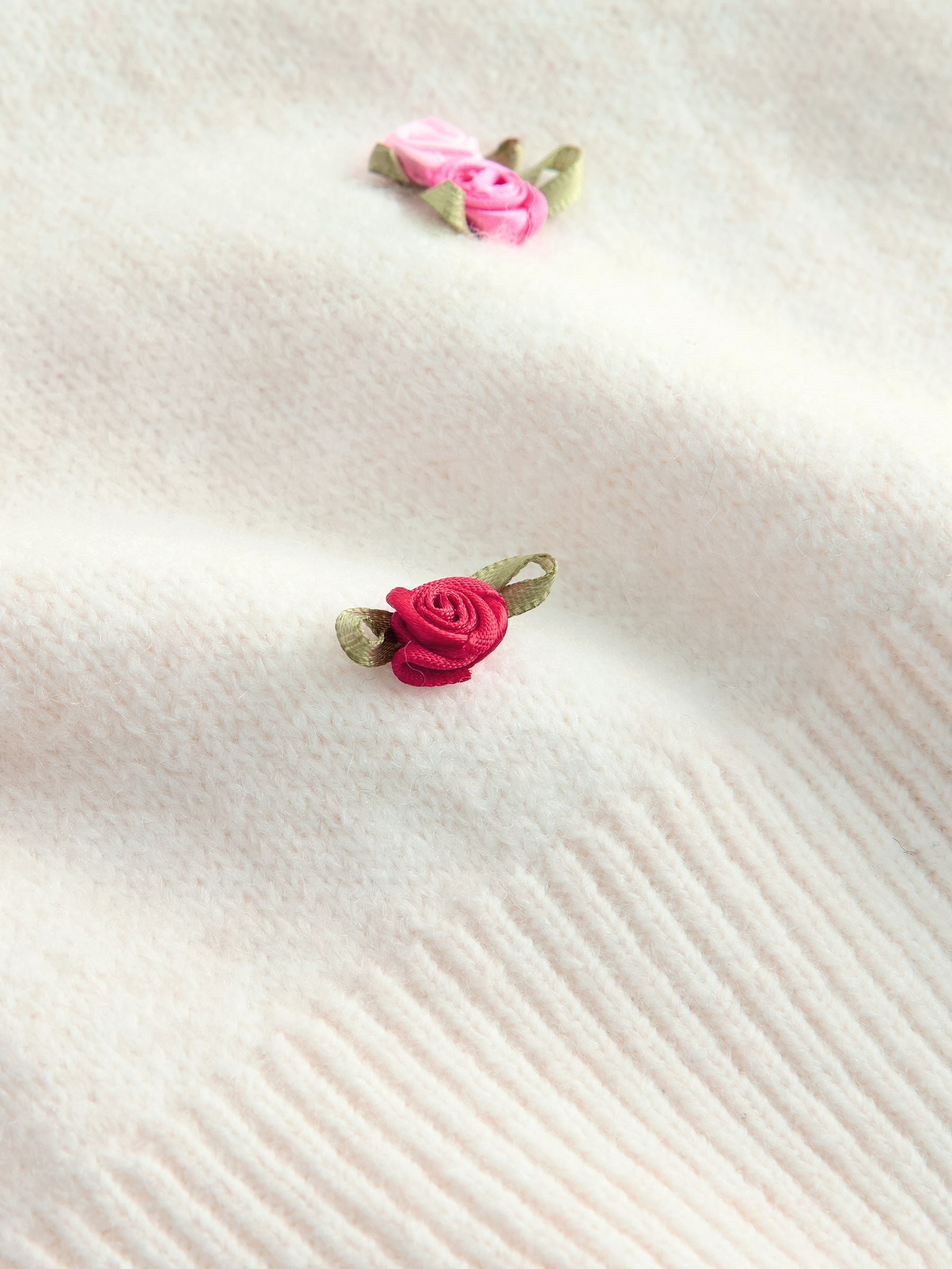 Buy White 3D Flower Puff Sleeve Knitted Top from Next USA