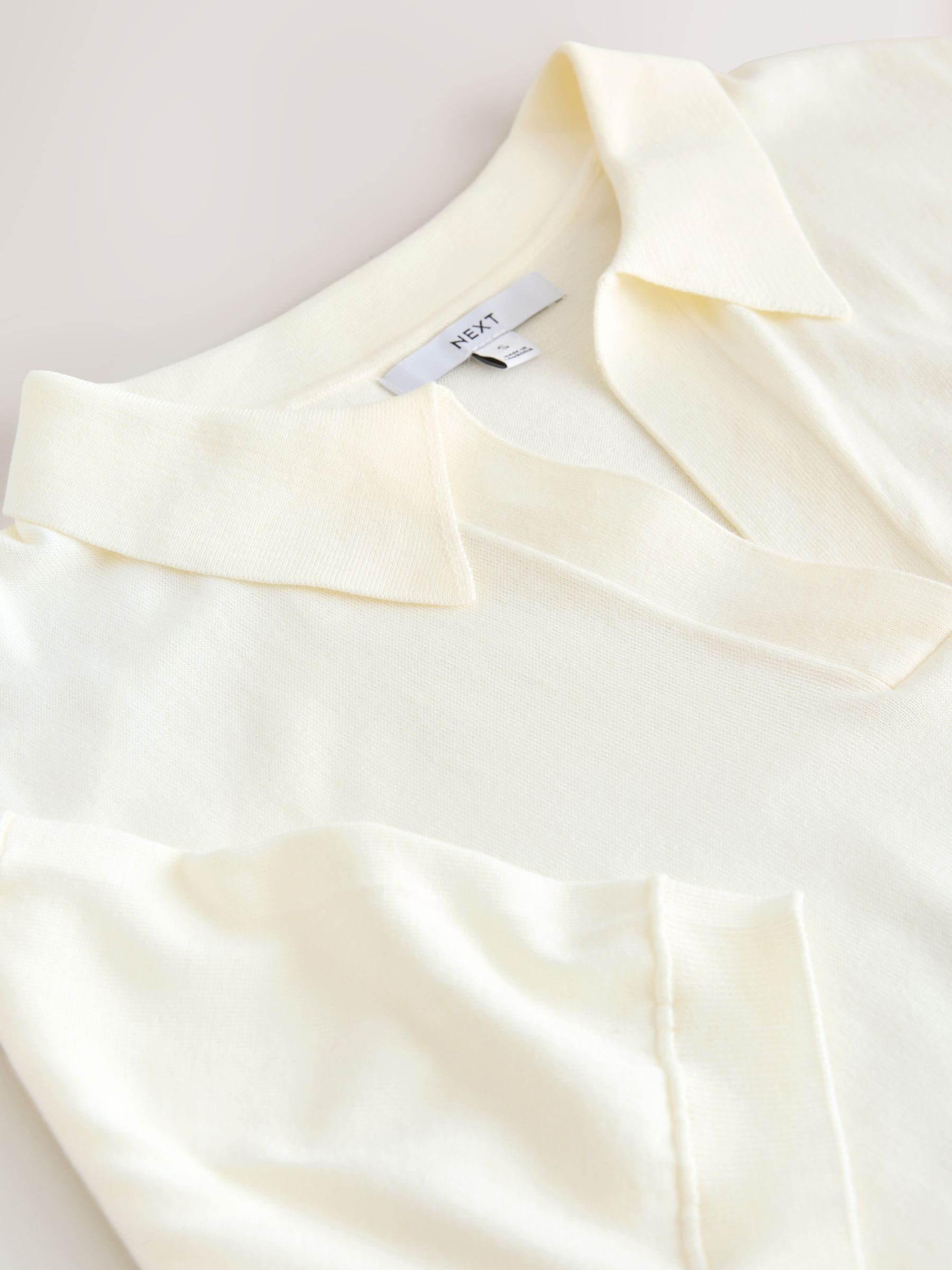 【新品】25ss h beauty&youth cotton polo knit Buy Ecru Cotton Rich Soft Touch Knitted Polo Top from Next USA