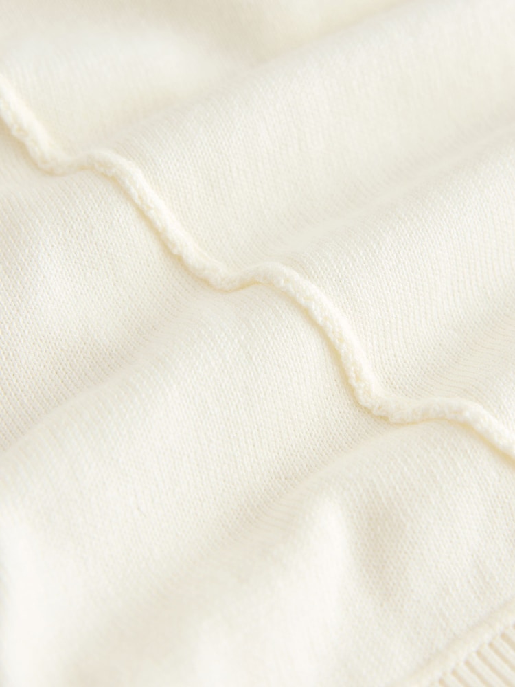 Ecru Cotton Rich Soft Touch Knitted Polo Top - Image 8 of 8