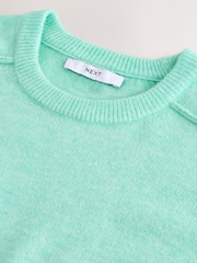 Aqua Blue Knitted Half Sleeve T-Shirt - Image 6 of 7