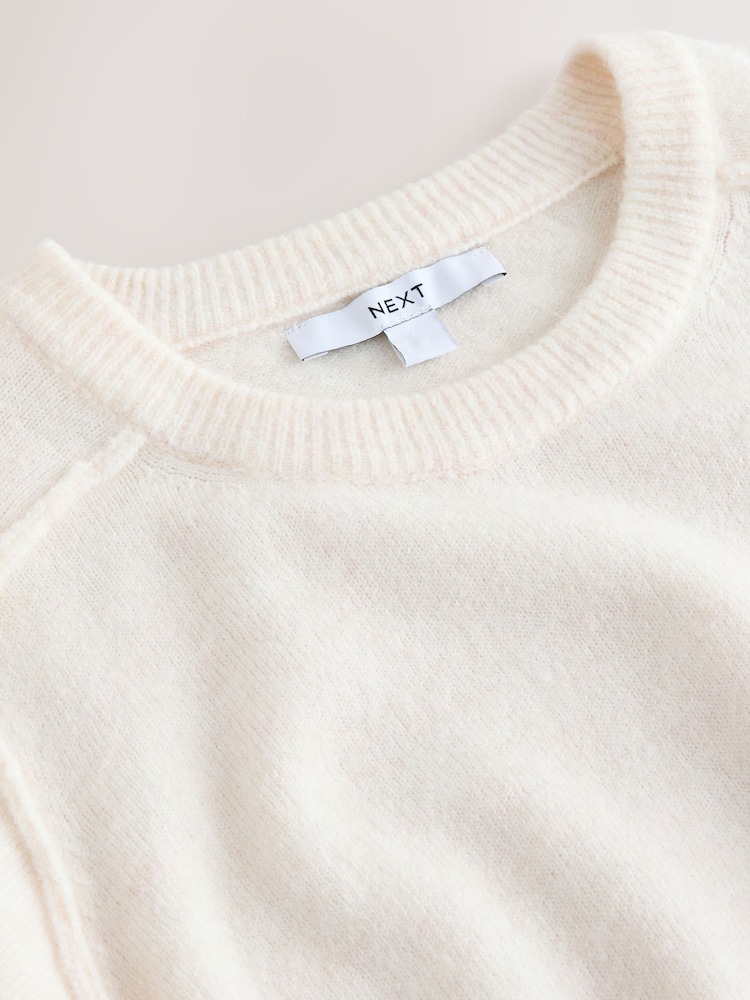 Ecru Knitted Half Sleeve T-Shirt - Image 2 of 3 Ecru Knitted Half Sleeve T-Shirt - Image 2 of 3