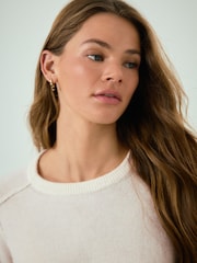 Ecru Knitted Half Sleeve T-Shirt - Image 5 of 8