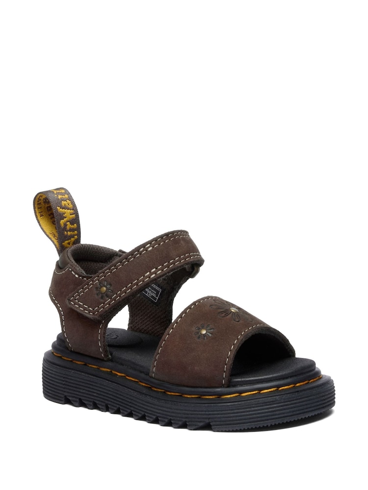 Dr. Martens Brown Marlowe Flower Tumbled Nubuck Sandals - Image 1 of 6