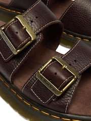 Dr. Martens Brown Josef Brown Grizzly Leather Slide Sandals - Image 5 of 5