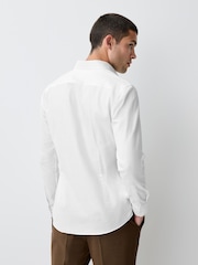 White With Trim Slim Fit Signature Textured Long Sleeve Shirt - Image 2 of 8