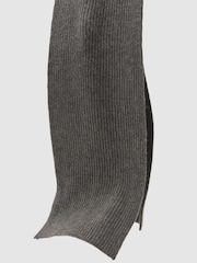 Reiss Mid Grey Alderny Atelier 100% Cashmere Rib-Knit Scarf - Image 5 of 6