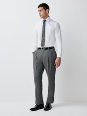 White With Trim Slim Fit Signature Textured Smart Shirt - Image 2 of 9