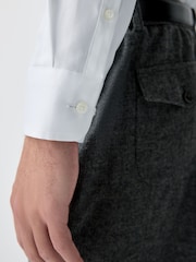 White With Trim Slim Fit Signature Textured Smart Shirt - Image 6 of 9