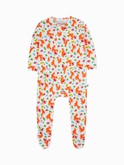Frugi Kimono Zip White Sleepsuit - Image 1 of 3