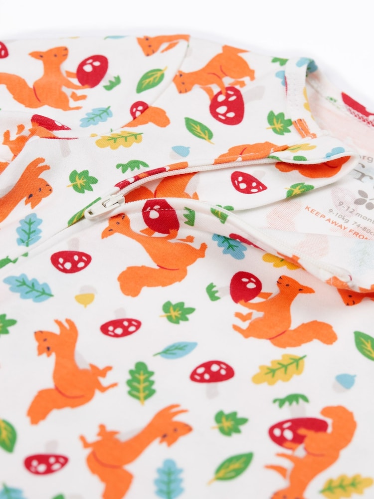 Frugi Kimono Zip White Sleepsuit - Image 3 of 3 Frugi Kimono Zip White Sleepsuit - Image 3 of 3
