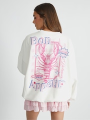 Skinnydip White Bon Appetit Sweatshirt - Image 5 of 5