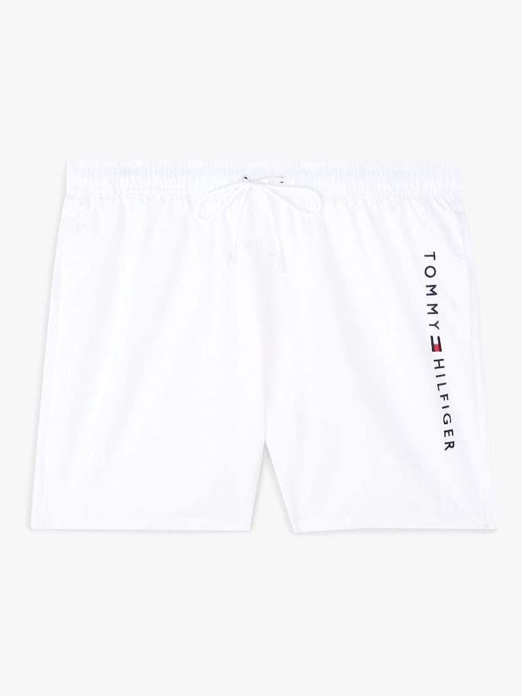 Tommy Hilfiger White Original Drawstring Mid Length Swim Shorts - Image 5 of 5