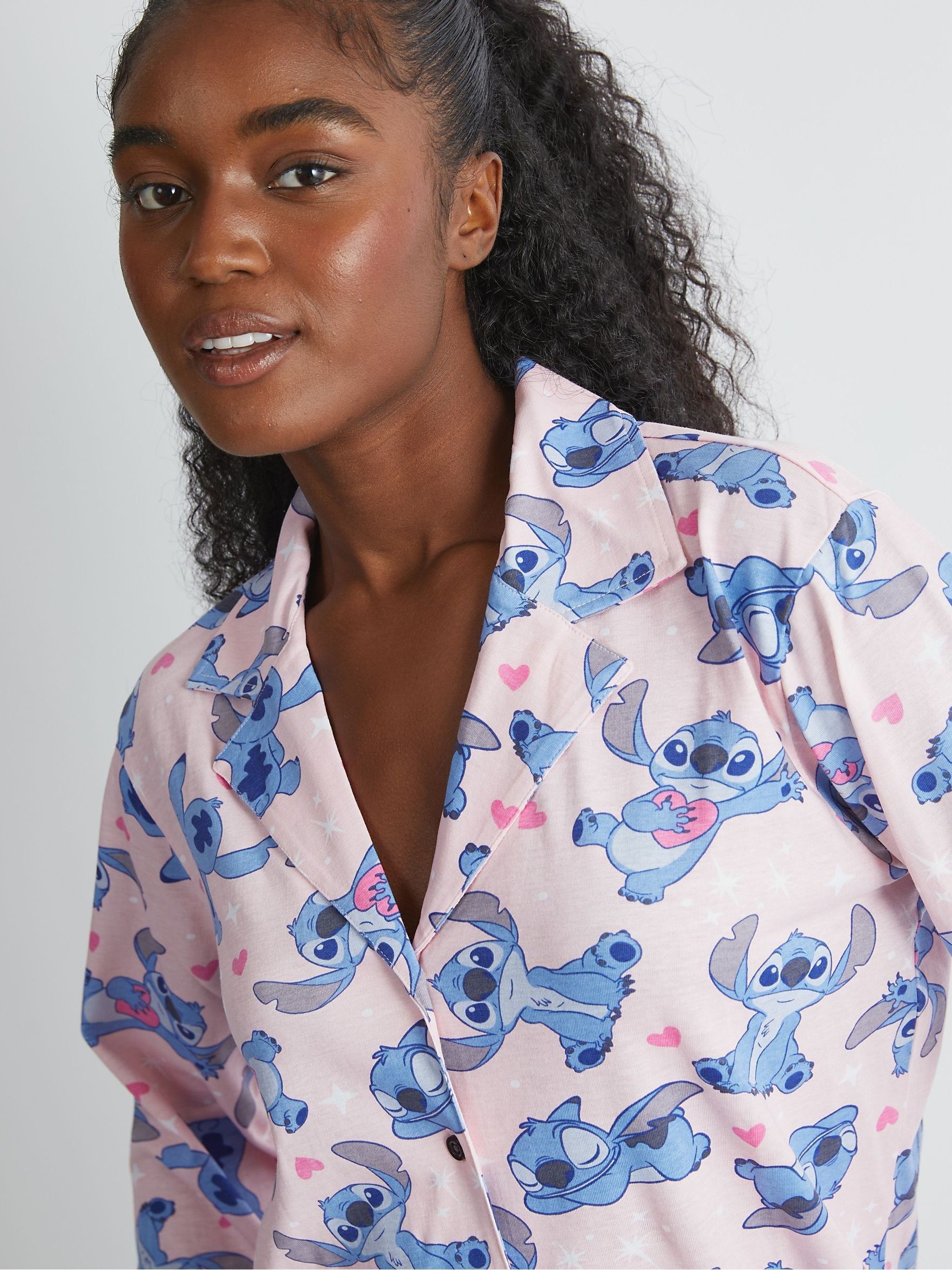 Buy Skinnydip Pink Disney Stitch Pyjamas and Scrunchie Set from