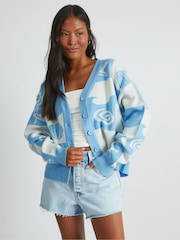 Skinnydip Blue Checked Shell Cardigan - Image 4 of 5