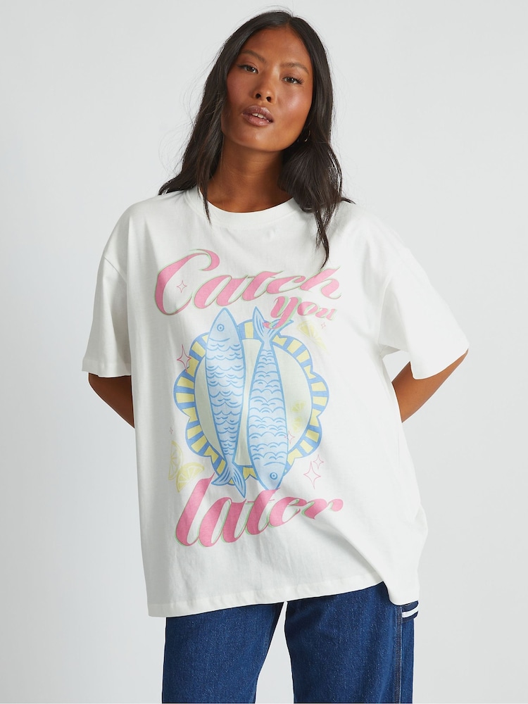 Skinnydip White Catch You Later T-Shirt - Image 2 of 4