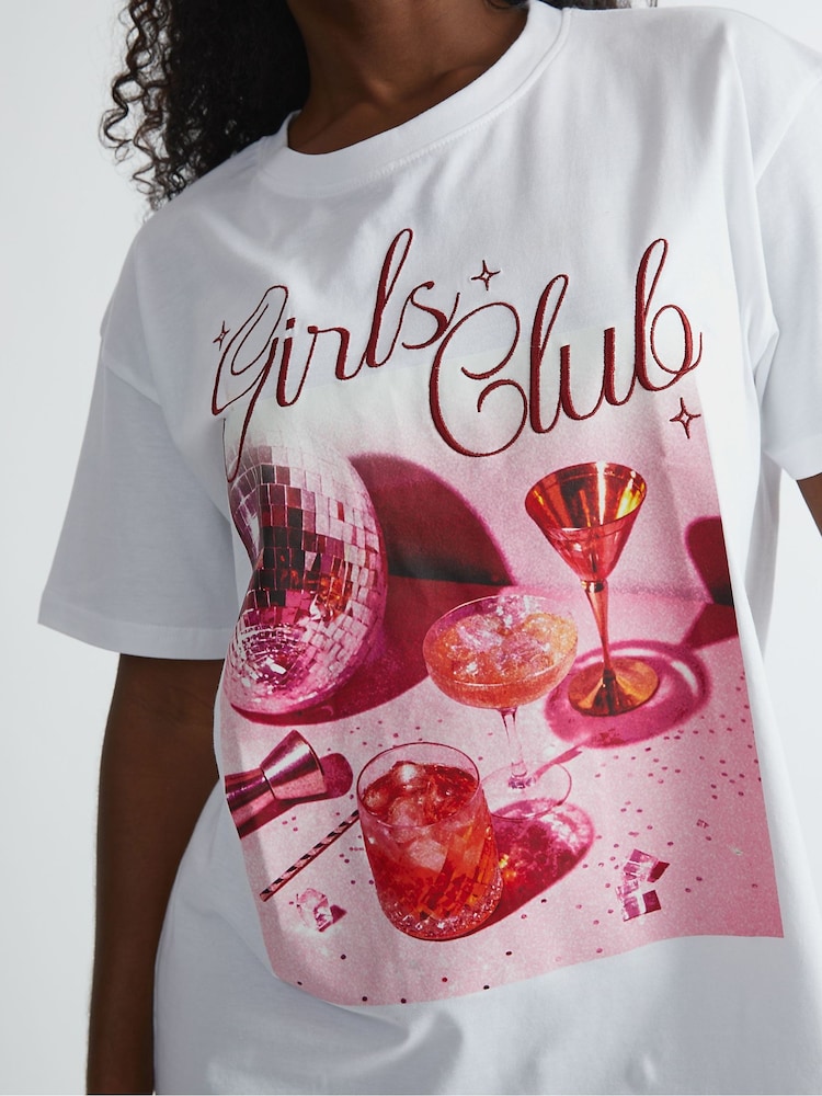 Skinnydip White Photographic Girls Club T-Shirt - Image 4 of 4 Skinnydip White Photographic Girls Club T-Shirt - Image 4 of 4