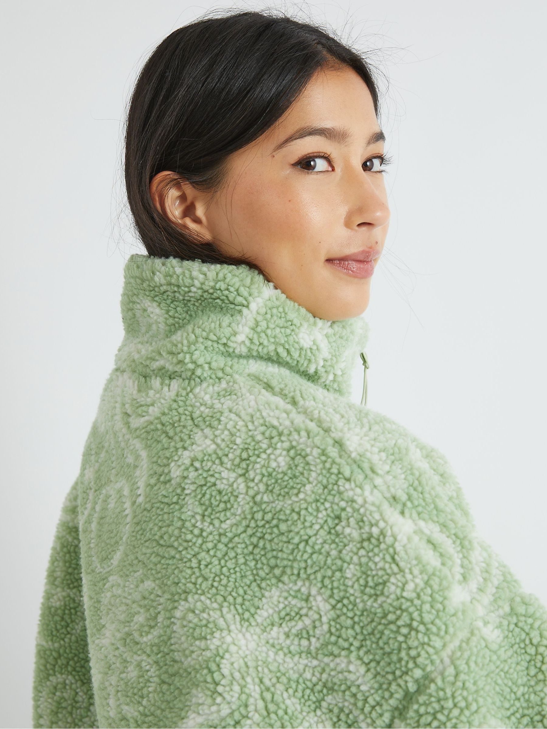 Buy Skinnydip Green Cherry Borg Jacket from the Next UK online shop