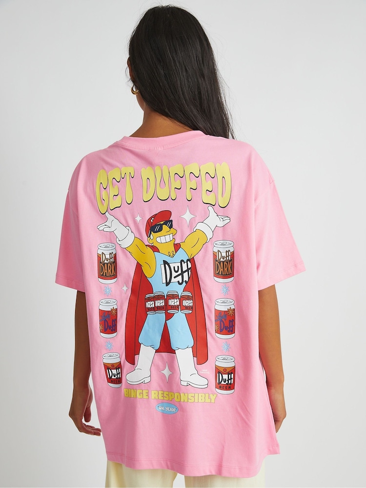 Skinnydip Pink The Simpsons Get Duffed T-Shirt - Image 2 of 5 Skinnydip Pink The Simpsons Get Duffed T-Shirt - Image 2 of 5