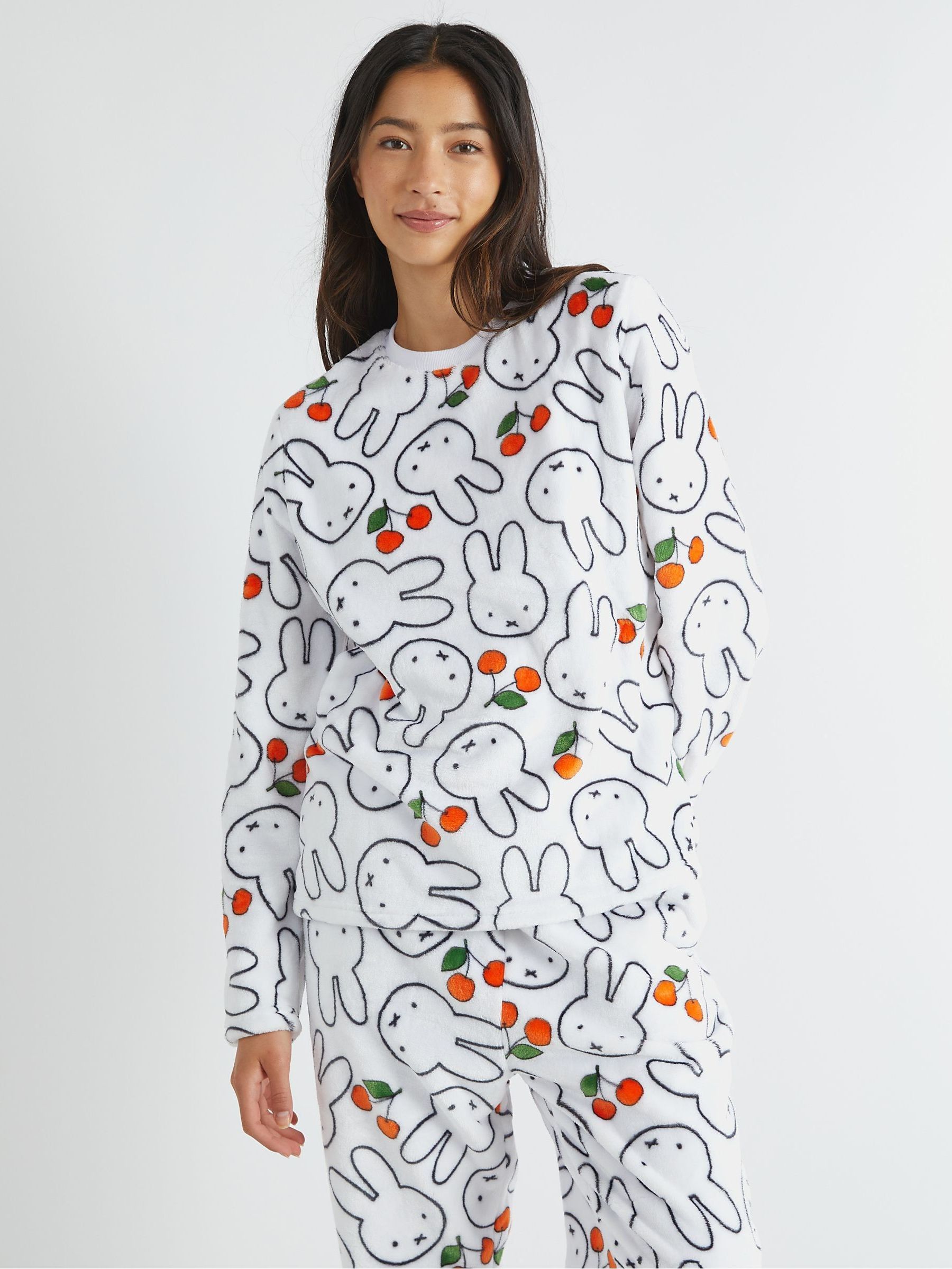Buy Skinnydip White Miffy x Cherry Fleece Pyjamas Set from Next USA