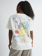 Skinnydip White Disney Beauty and The Beast Poster T-Shirt - Image 1 of 5