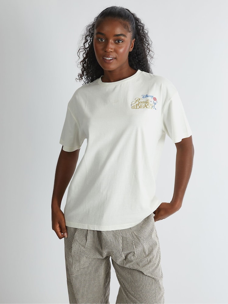 Skinnydip White Disney Beauty and The Beast Poster T-Shirt - Image 2 of 5 Skinnydip White Disney Beauty and The Beast Poster T-Shirt - Image 2 of 5