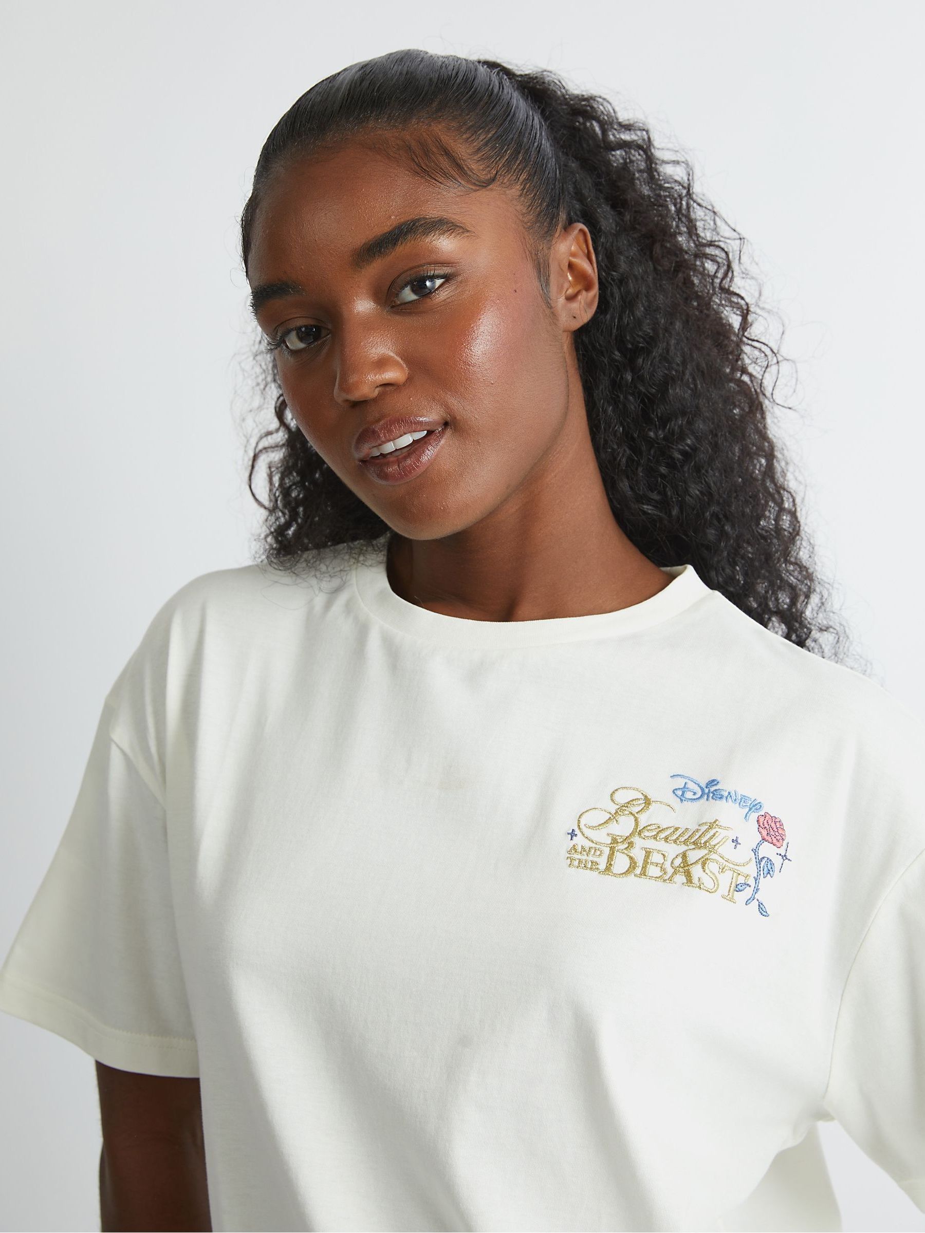 Buy Skinnydip White Disney Beauty and The Beast Poster T-Shirt