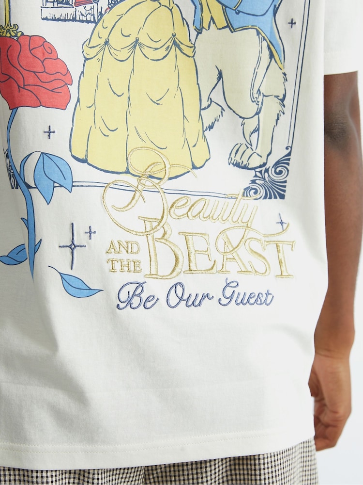 Skinnydip White Disney Beauty and The Beast Poster T-Shirt - Image 5 of 5 Skinnydip White Disney Beauty and The Beast Poster T-Shirt - Image 5 of 5