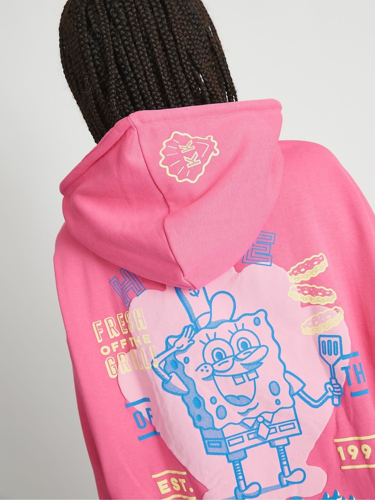 Skinnydip Pink Spongebob Krabby Patty Hoodie - Image 5 of 5