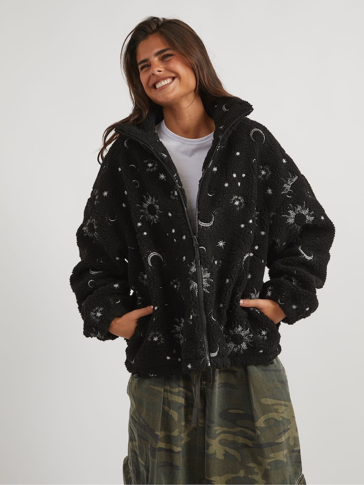 Skinnydip Black Celestial Borg Jacket - Image 1 of 6 Skinnydip Black Celestial Borg Jacket - Image 1 of 6