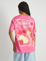 Skinnydip Pink Summer Spritz T-Shirt - Image 4 of 5