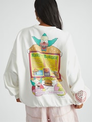 Skinnydip White The Simpsons x Krusty Burger Sweatshirt - Image 2 of 5