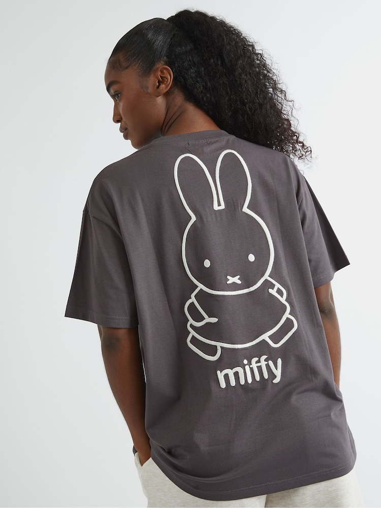 Skinnydip Grey Miffy x Outline T-Shirt - Image 2 of 4