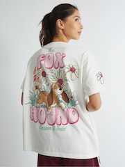 Skinnydip White Disney Fox And The Hound Flower T-Shirt - Image 1 of 5