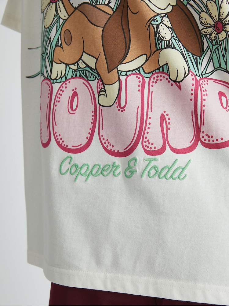 Skinnydip White Disney Fox And The Hound Flower T-Shirt - Image 5 of 5