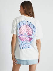 Skinnydip White Mind Your Own Vibe Shell T-Shirt - Image 1 of 4
