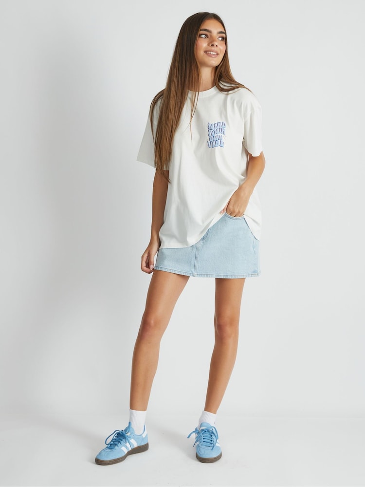 Skinnydip White Mind Your Own Vibe Shell T-Shirt - Image 2 of 4 Skinnydip White Mind Your Own Vibe Shell T-Shirt - Image 2 of 4