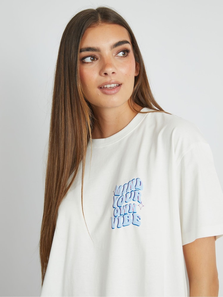 Skinnydip White Mind Your Own Vibe Shell T-Shirt - Image 4 of 4 Skinnydip White Mind Your Own Vibe Shell T-Shirt - Image 4 of 4