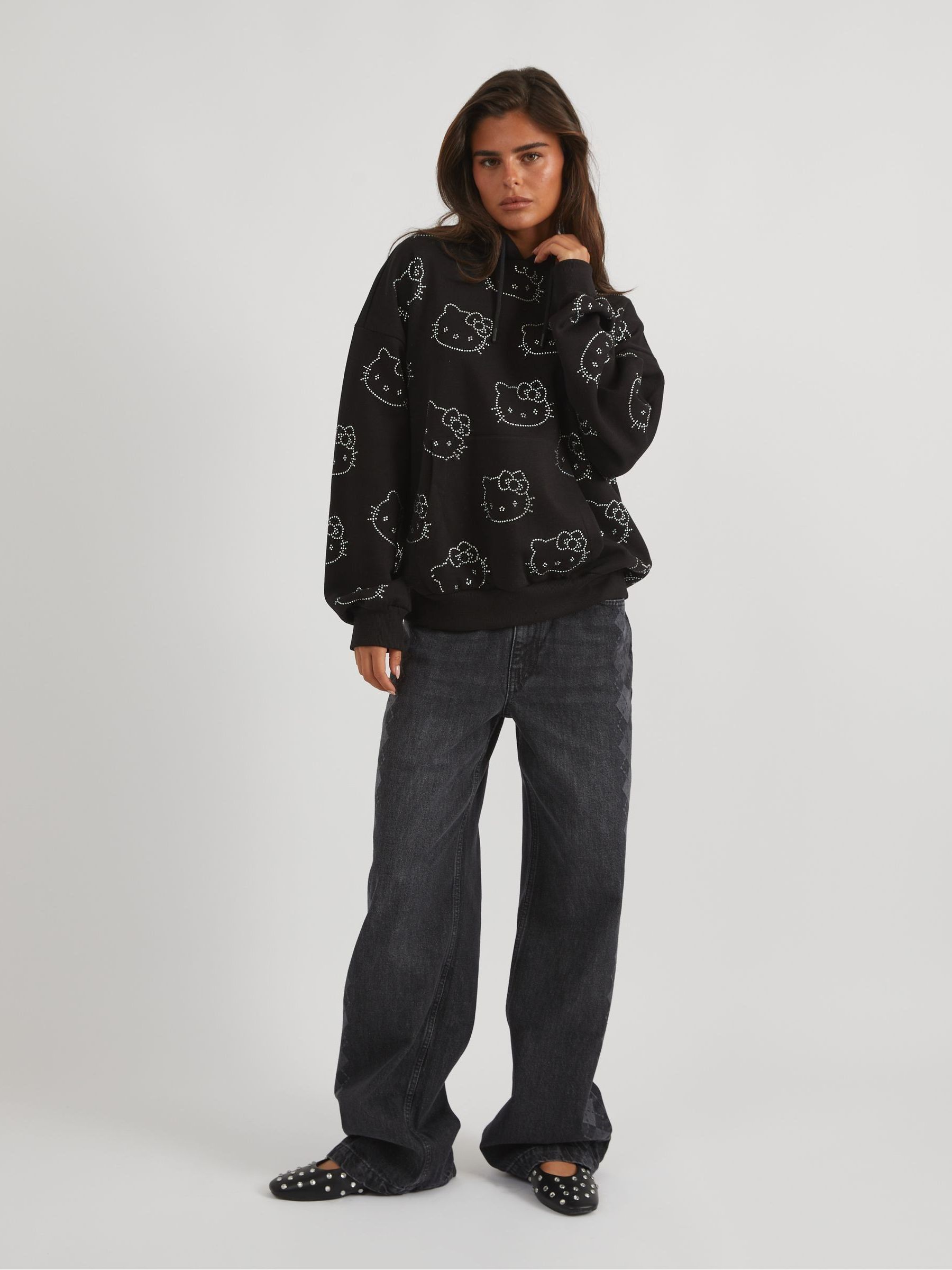 Buy Skinnydip Black Hello Kitty Rhinestone Hoodie from Next USA