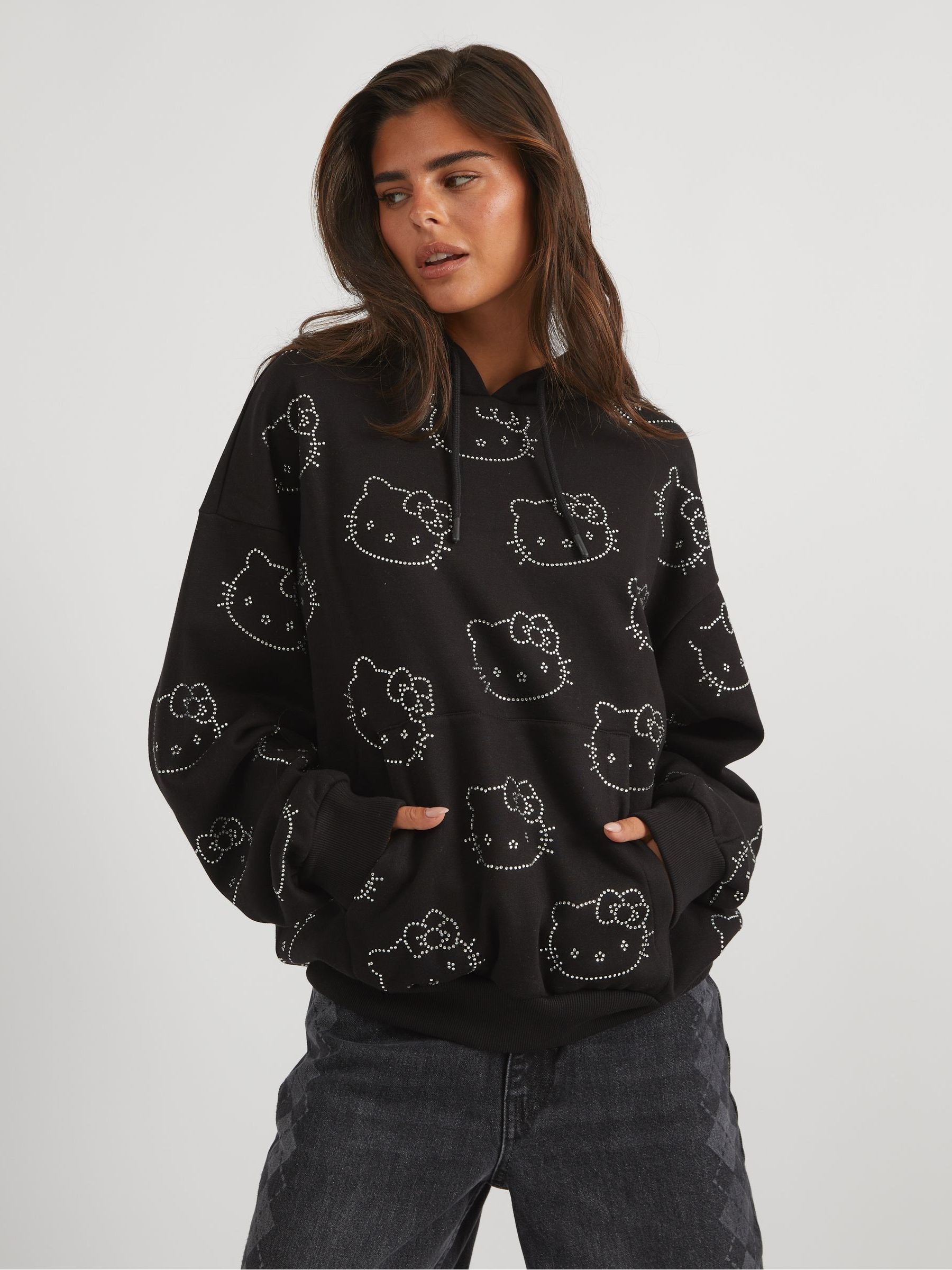 Buy Skinnydip Black Hello Kitty Rhinestone Hoodie from Next USA
