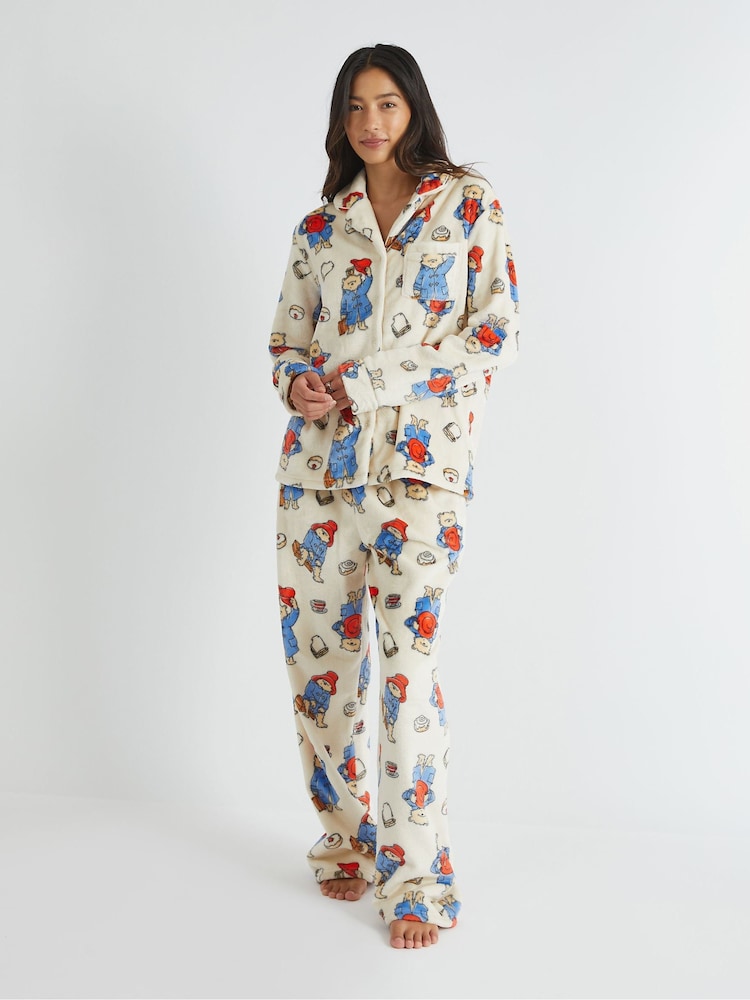 Skinnydip White Paddington x Skinnydip Fleece Pyjamas Set in Cream - Image 1 of 5 Skinnydip White Paddington x Skinnydip Fleece Pyjamas Set in Cream - Image 1 of 5