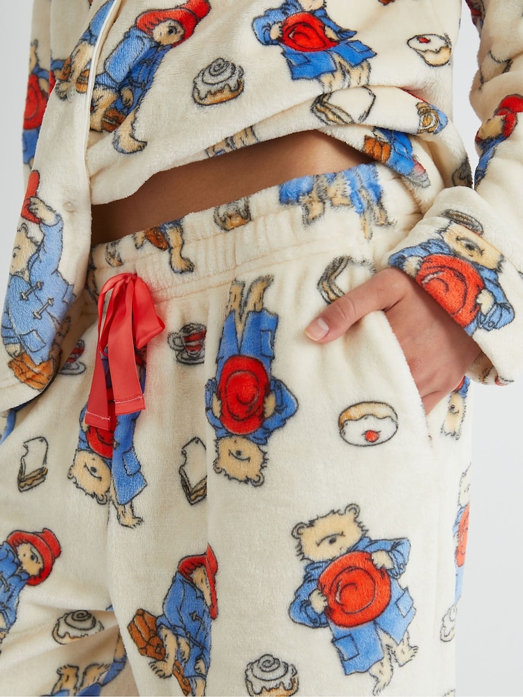 Skinnydip White Paddington x Skinnydip Fleece Pyjamas Set in Cream - Image 5 of 5