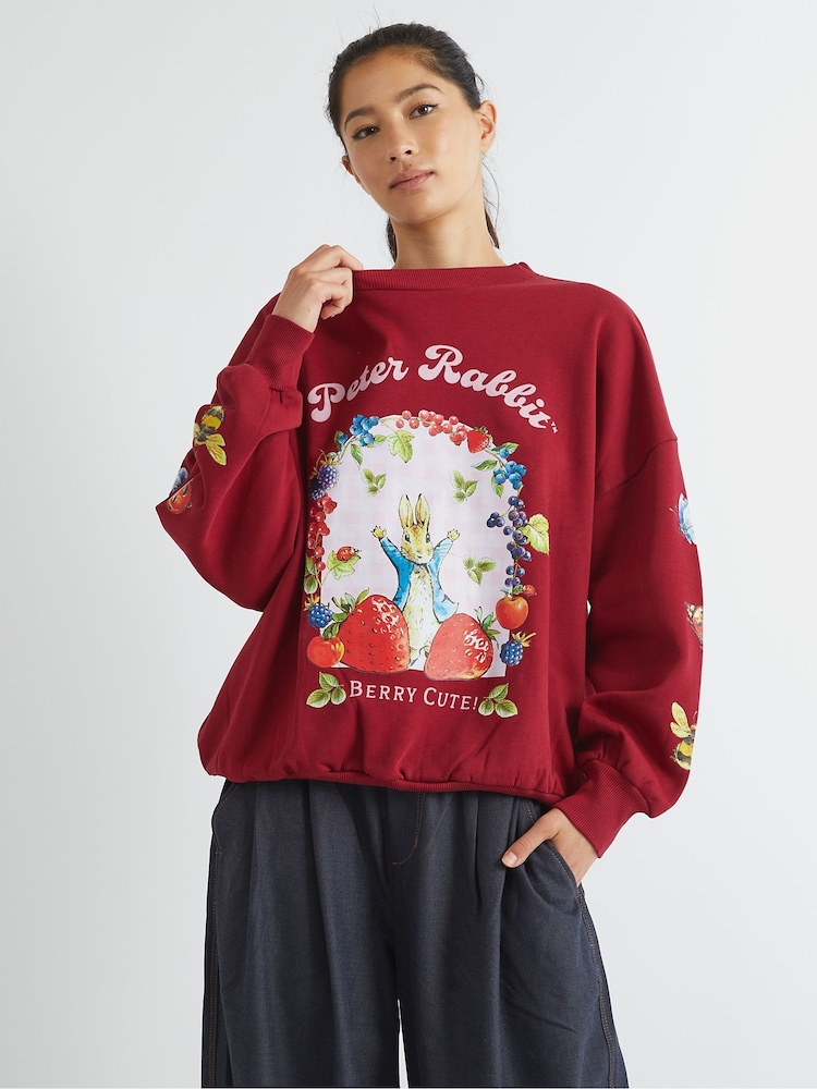 Skinnydip Red Peter Rabbit x Skinnydip Berry Cute Sweatshirt - Image 2 of 4