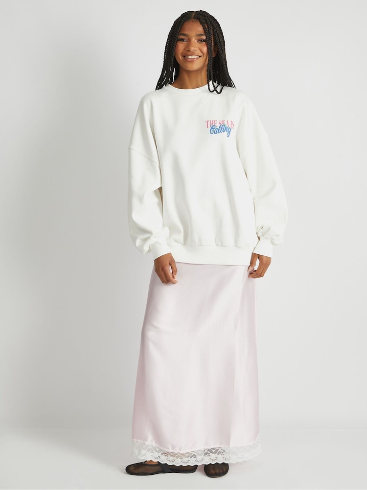 Skinnydip White The Sea Is Calling Sweatshirt - Image 1 of 5