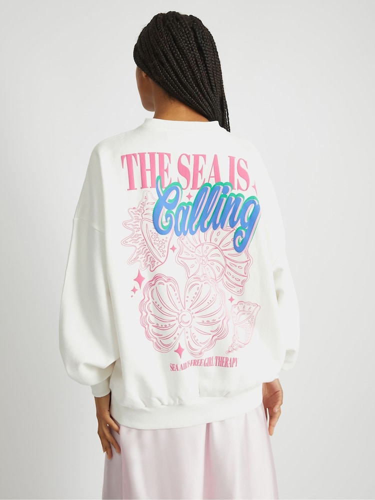 Skinnydip White The Sea Is Calling Sweatshirt - Image 5 of 5