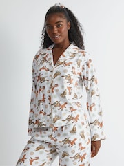 Skinnydip White Disney Fox & the Hound White Pyjamas Set in Ecru - Image 4 of 6