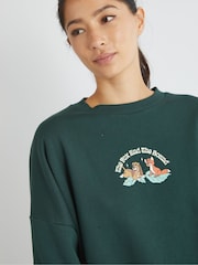 Skinnydip Green Disney Fox And The Hound Strawberry Sweatshirt - Image 4 of 5