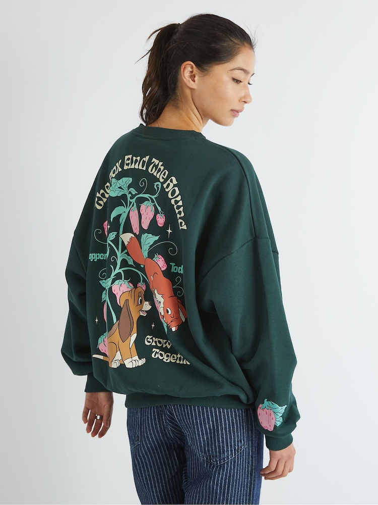 Skinnydip Green Disney Fox And The Hound Strawberry Sweatshirt - Image 5 of 5