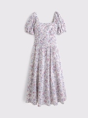 Vestido Maxi dress roxo com mangas Puff sleeve da Abercrombie & Fitch - Imagem 1 de 1