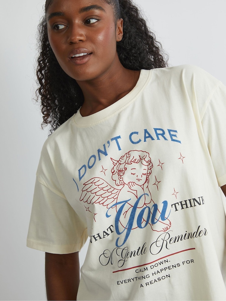 Skinnydip White I Dont Care T-Shirt - Image 4 of 4 Skinnydip White I Dont Care T-Shirt - Image 4 of 4